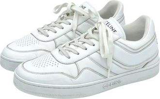 Celine Low Lace Up White Lther Sneakers Size 39
