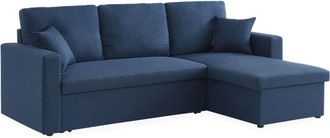 Sweeek Sofá cama esquinero reversible de 3 plaza, azul