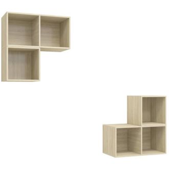 vidaXL Vidaxl - Juego De Muebles De Sal&oacute;n 4 Pzas Madera Ingenier&iacute;a Roble Sonoma