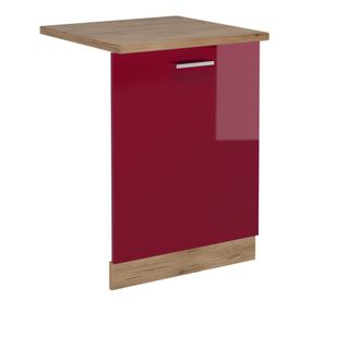 Vicco Tapa Del Lavavajillas R-line, Rojo Burdeos Alto Brillo, 60 Cm, Et Roble, Vicco