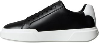 Calvin Klein Mens Chunky Lace-up Leather Cupsole Trainers, Black (Black/Bright White), 8