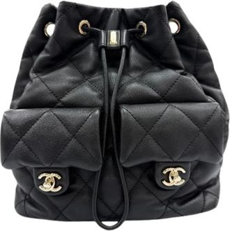 Chanel Pre-owned Matelasse Coco Mark Two-Pocket Backpack - Pre-owned - Mujer - Negro - ONE SIZE
