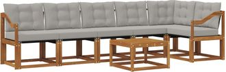 vidaXL Conjunto De Sof&aacute;s De Exterior 7 Uds. Gris Natural Y Claro Vidaxl