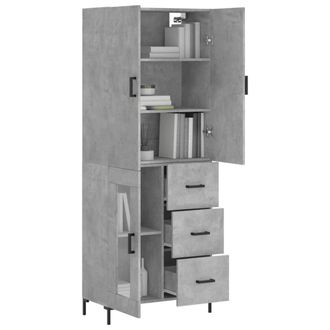 Berkfield Home Highboard Concrete Grey 69.5x34x180 cm Engineered Wood