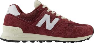 New Balance Unisex-Adult 574 V2 Varsity Suede Sneaker, Classic Crimson/White/Angora, 12.5 Wide Women/11 Men