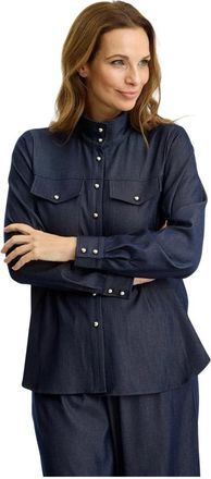 In Front Shirt - Dames - Overhemden - Blauw - S - Overhemden