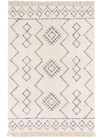 benuta Alfombra de algod&oacute;n lavable crema 160x230