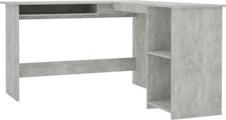 vidaXL Vidaxl - Escritorio Forma De L Contrachapada Gris Hormig&oacute;n 120x140x75 Cm