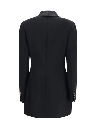 Versace Womens Wool Double Breasted Blazer Black Dress Blazers & Vests