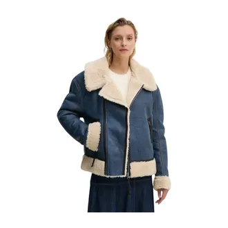 Munthe Jassen, Dames, Blauw, S, Nepbont, Nepbont & Shearling Jassen
