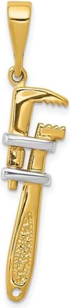 Diamond2Deal 10k Yellow Gold Rhodium 3-D Pipe Wrench Charm