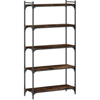 vidaXL Librer&iacute;a 5 Estantes Madera Ingenier&iacute;a Roble Ahumado 80x30x154cm Vidaxl