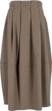 Antonelli Utopia Midi Rok - Dames - Rokken - Bruin - Maat: M Zijde
