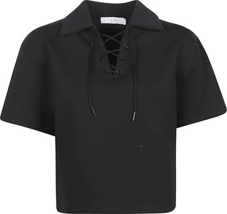 Iro Vanilie Cropped Black Top