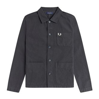 Fred Perry Light Jackets, male, Gray, Size: S Overshirt