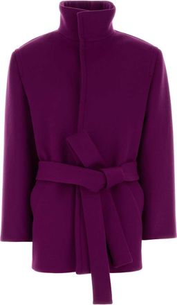 Saint Laurent Tyrian Purple Wool Coat