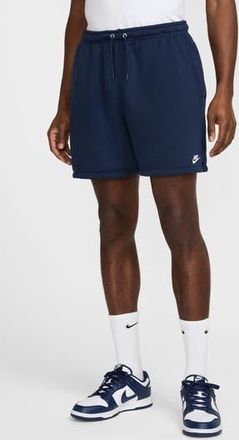 Nike Club French Terry Flow Shorts in 451 Obsidn/white at Nordstrom Rack, Size Xx-Large