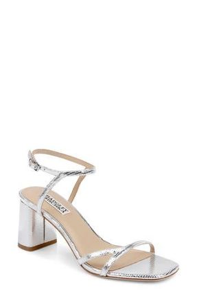 Badgley Mischka Giabella Ankle Strap Sandal in Silver Lizard at Nordstrom Rack, Size 10