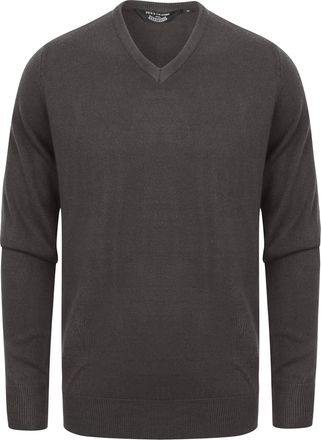 Kensington Eastside Mens Silvo V-Neck Jumper - Ebony Grey - XXL