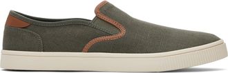 Toms Baja Olive Heritage Canvas Slip On Sneaker