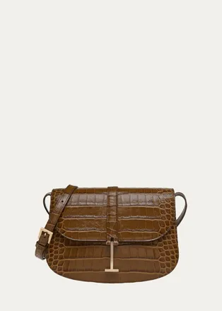 Tom Ford Kara Small Croc-Embossed Leather Crossbody Bag