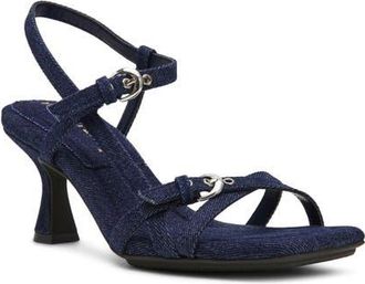Anne Klein Jaydyn Kitten Heel Sandal in Denim at Nordstrom, Size 6.5