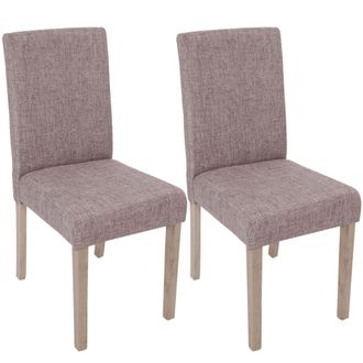 Hhg Hhg - Nunca Usado] Lote De 2 Sillas De Comedor Littau, Silla Silla De Cocina, Textil, Gris, Patas Estructura - Roble