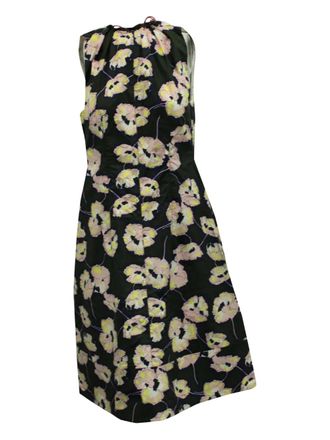 Marni floral-print midi dress - women - Cotton - M - Black