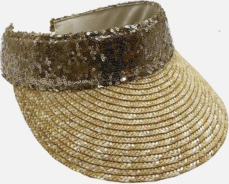 Nooki Design Womens Della Visor with gold sequins - Tan - Size: ONE
