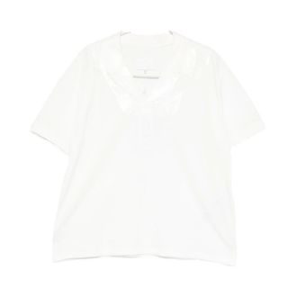Maison Margiela Polo Shirts, male, White, Size: L Taped V-neck T-shirt