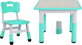 OEM Mesa Y Sillas Infantiles, Regulables En Altura, Dise&ntilde;o Ergon&oacute;mico, Color Verde