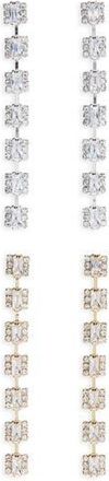 Tasha Set of 2 Crystal Linear Drop Earrings in Gold/Silver at Nordstrom Rack