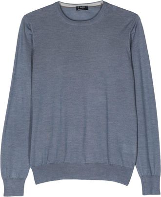 Barba crew-neck fine-knit jumper - men - Silk/Virgin Wool - 48 - Blue