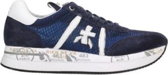 Premiata Sneakers van kwaliteitsleer met unieke details - Dames - Sneakers - Blauw - 40 EU - Leer - Schoenen
