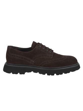 Doucal's Suede Swallowtail Detail Derby Loafers