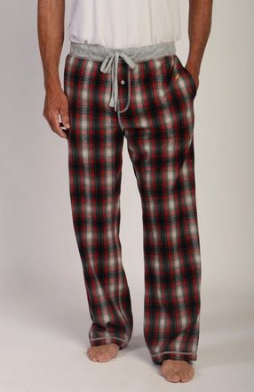 True Grit Mens Summit Checks Flannel Pants In Red/ Grey