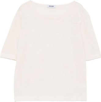 base Basis trui van linnen en katoenmix