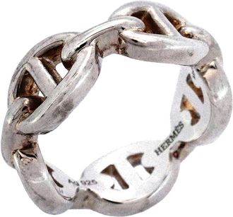 Herm&egrave;s Silver 925 Band Ring (Pre-Owned)