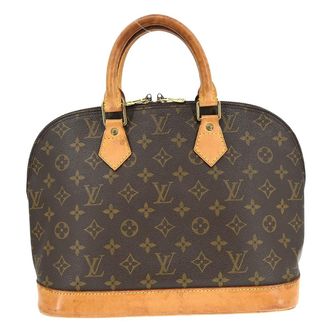 Louis Vuitton Alma Handbag Monogram Canvas Brown Canvas Handbag (Pre-Owned)