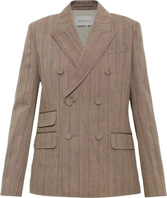 Ami Wol Blazer Met Dubbele Split - Dames - Blazers - Beige - M - Wol - Jassen