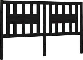 vidaXL Cabecero Madera Maciza De Pino Negro 166x4x100 Cm Vidaxl