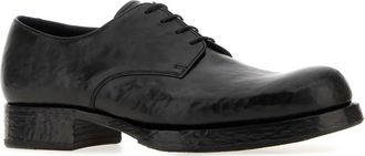 Prada Mens Black Leather Lace-Up Shoes Calfskin Loafers