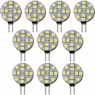 OEM 10 Bombillas Led G4 Dc 12v No Regulables, Blancas 6000k, Reemplazo Para L&aacute;mparas Hal&oacute;genas De 20w, Para Cocina, Autocaravana, Caravana, Remolque, Barc