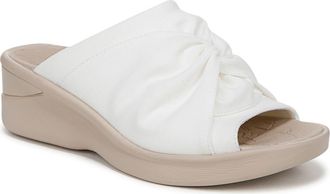 Life Stride Smile 3 Open Toe Wedge Slide Sandal - Wide Width Available in White at Nordstrom, Size 8.5