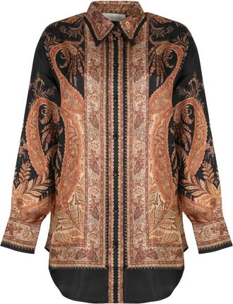 Zimmermann Overhemden, Dames, Veelkleurig, XS, Hypnotic Satin Shirt