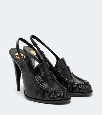 Saint Laurent Le Loafer leather slingback pumps