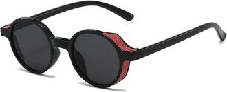 Generic Trendy Round Large Frame Womens Street Photography Sunglasses Mens Outdoor Party Photo Sun Glasses(Black)