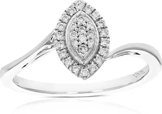 Vir Jewels 1/8 cttw Lab Grown Diamond Ring in Sterling Silver For Women
