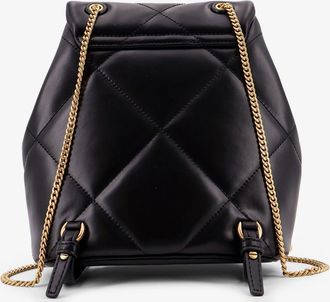 Tory Burch Womens Backpack Kira Diamond Black Leather Backpacks