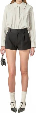 English Factory Womens Classic Pintuck Ruffle Shirt In White
